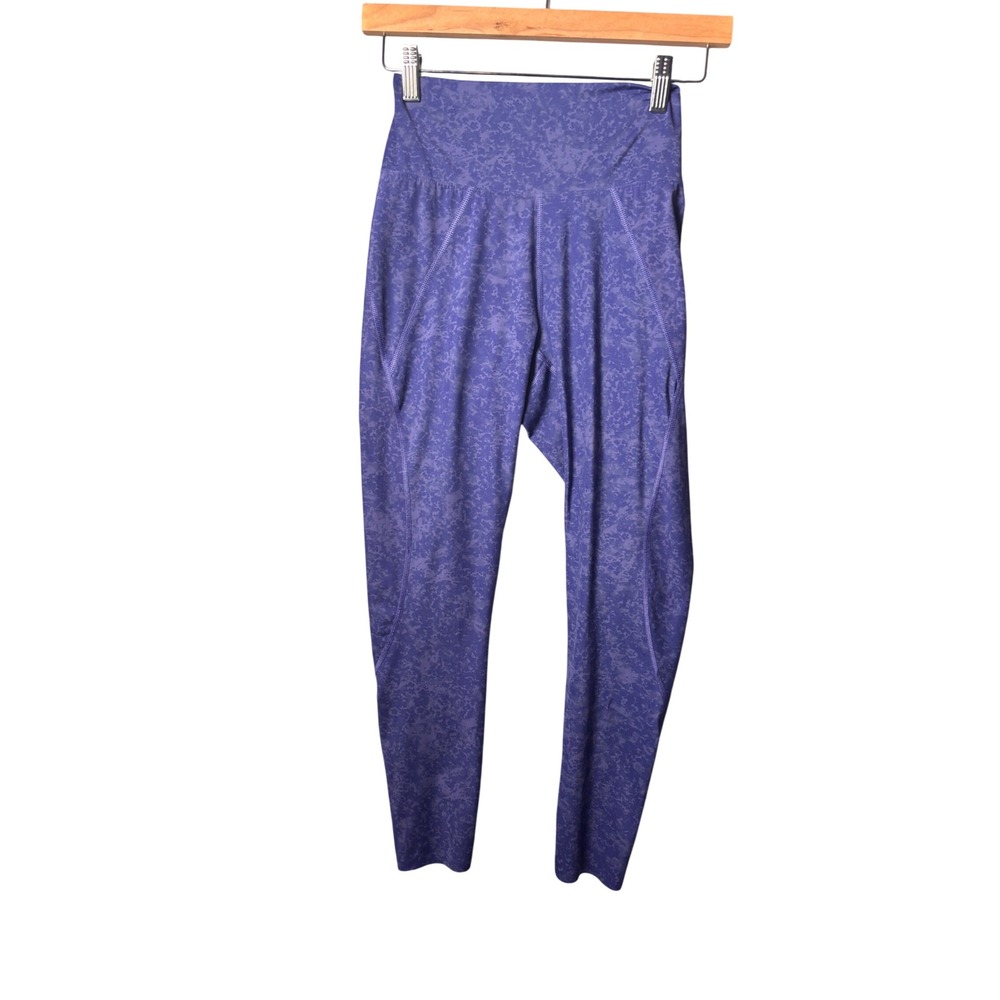 Soma Leggings SR Purple Abstract Print 7/8 High Rise WKND 360 Athleisure